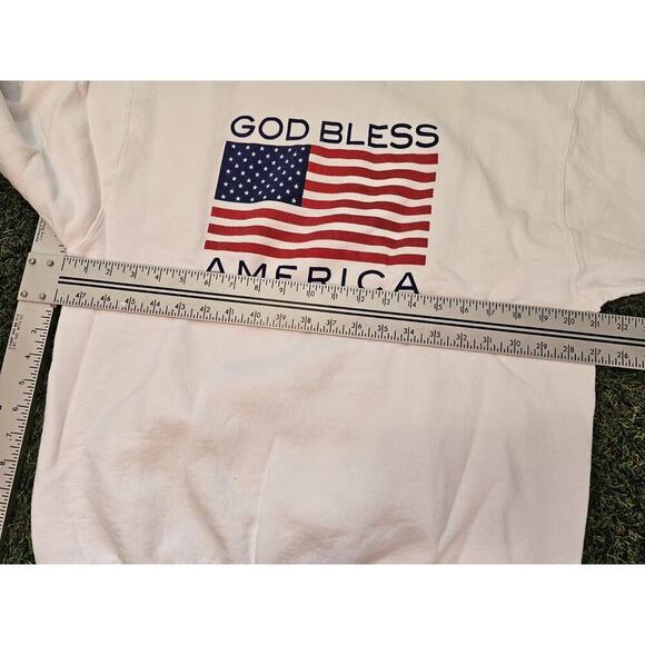 Vintage God Bless America 9.11.01 Sz Large Red White Blue NY USA Patriotic - Picture 4 of 6